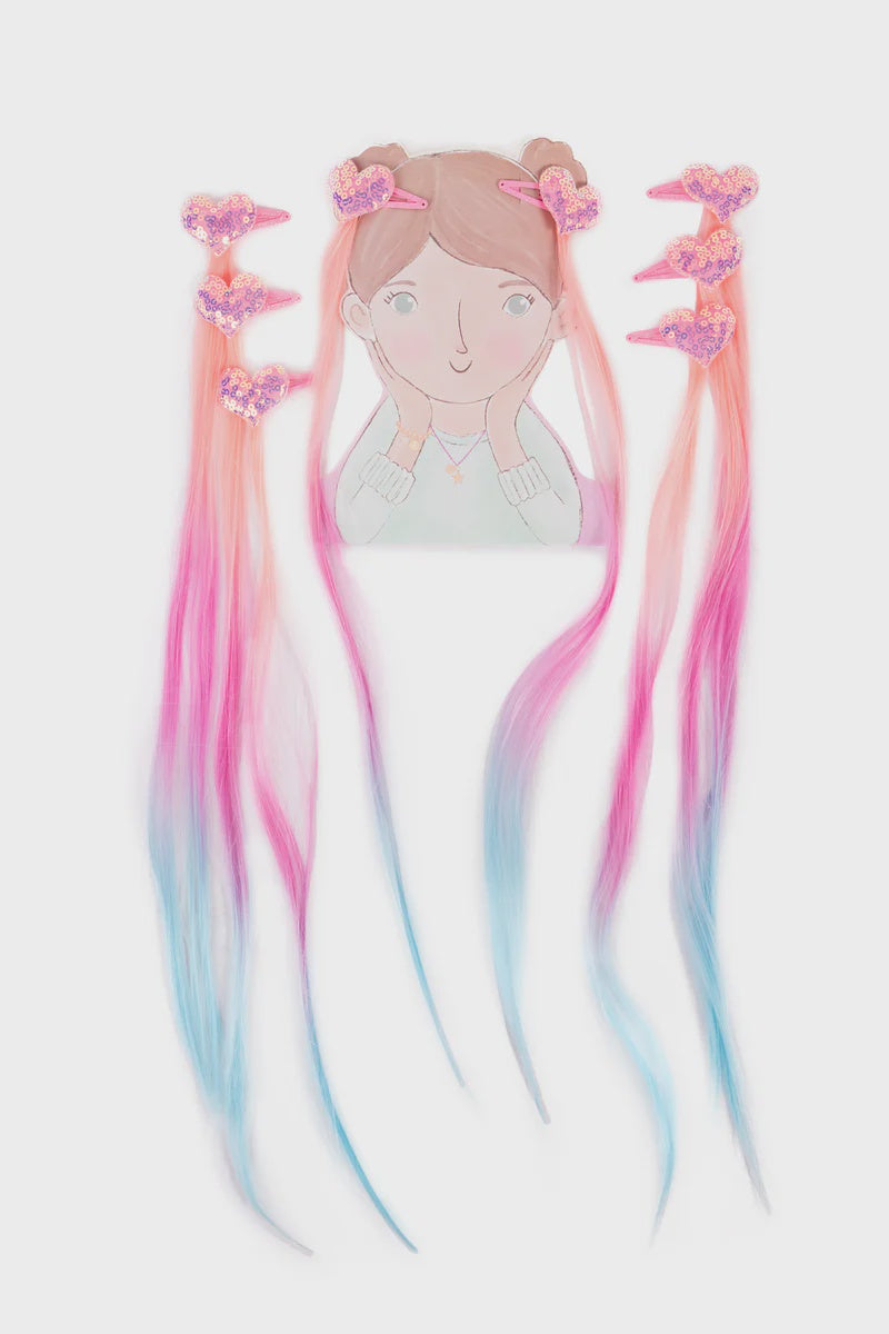 Hollywood Hearts Hair Extensions Pastel
