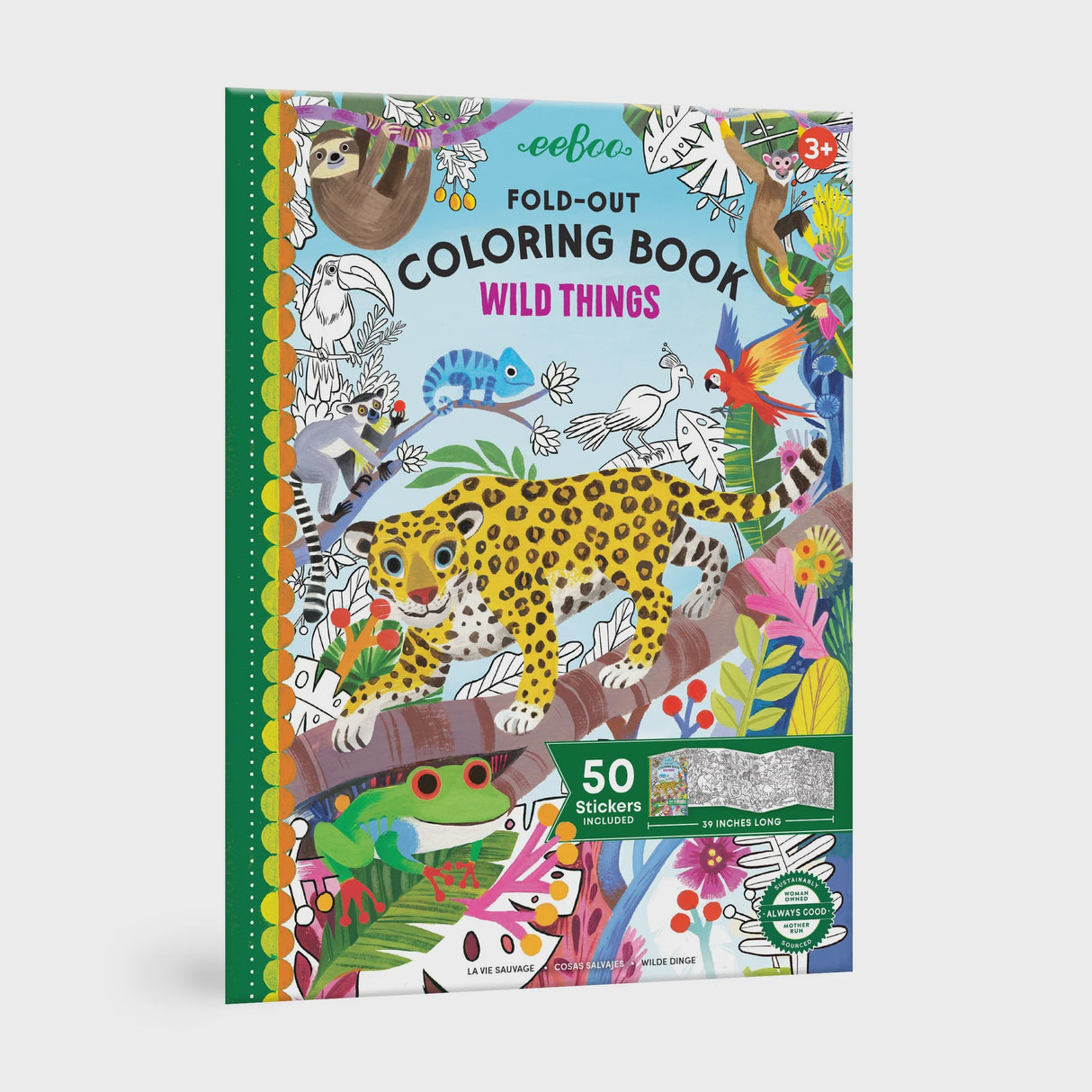 Wild Things fold-out colouring book