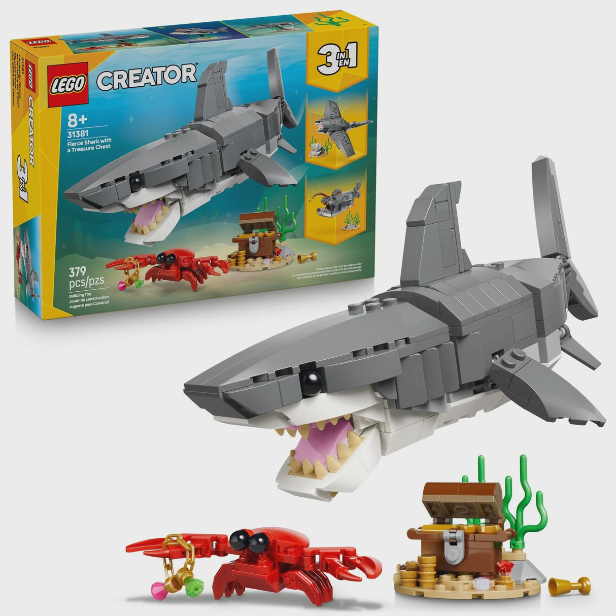 Fierce Shark with a Treasure Chest