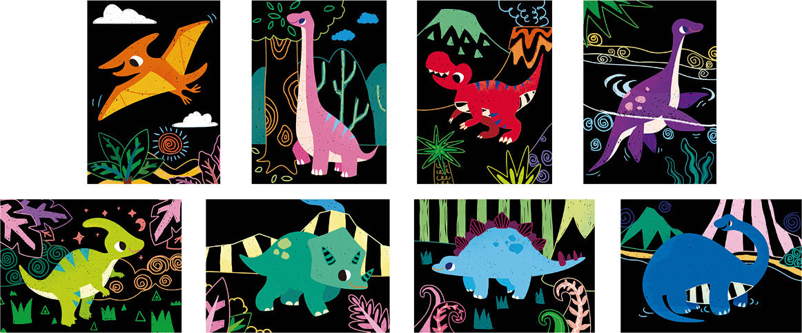 Scratch Art - Dinosaur Friends