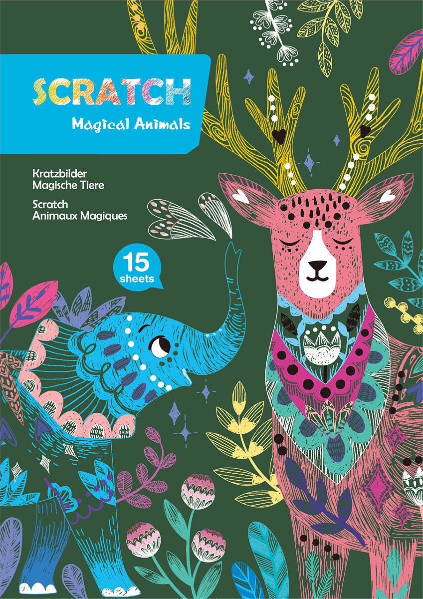 Scratch Art Book A4 - Magical Animals