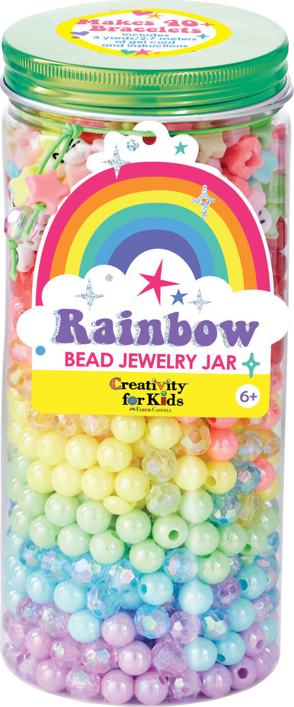 Rainbow Bead Jewelry Jar
