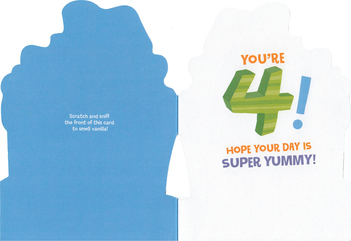 Birthday Card -Age 4 Vanilla Cake