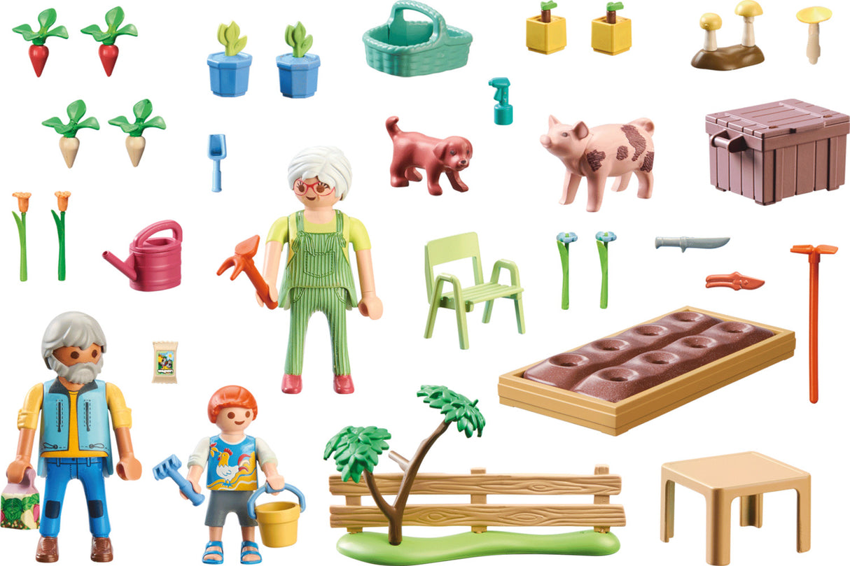 Playmobil Idyllic vegetable garden with grandparents