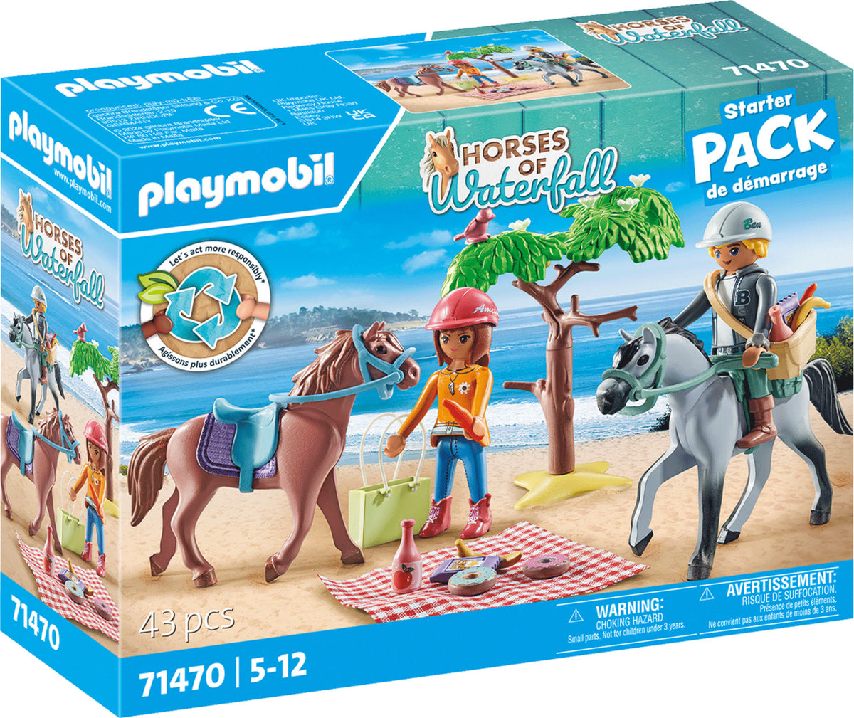 Playmobil Horseback riding trip to the beach with Amelia and Ben