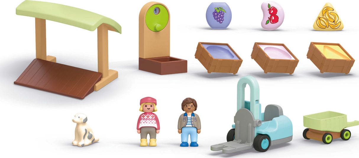 Playmobil Junior: Organic Market Stall & Forklift