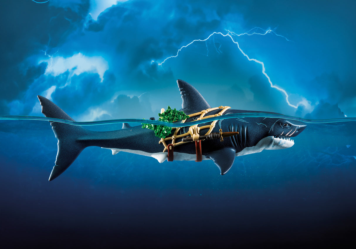 Giant Shark with Pirate