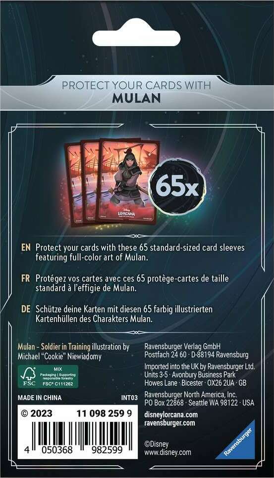 Disney Lorcana: Rise of the Floodborn TCG Card Sleeve Pack - Mulan