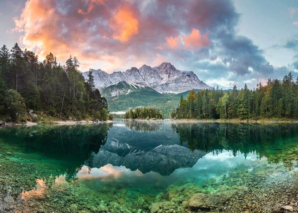Zugspitze at the Eibsee, Germany 1000 Pc Puzzle