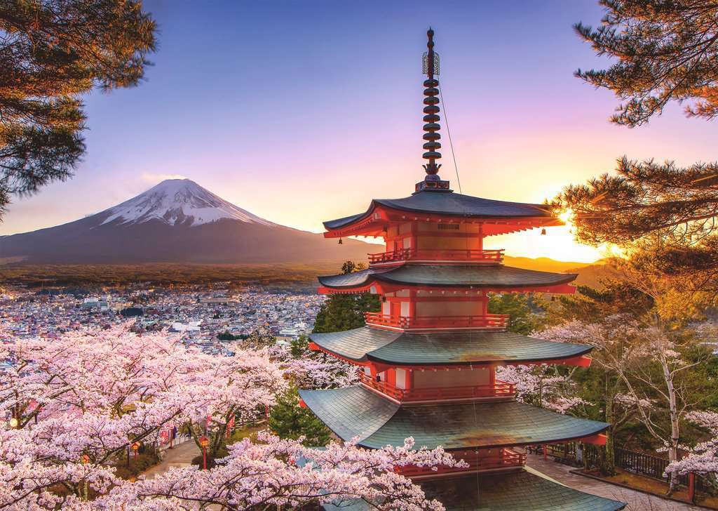 Mount Fuji Cherry Blossom View 1000 Pc Puzzle