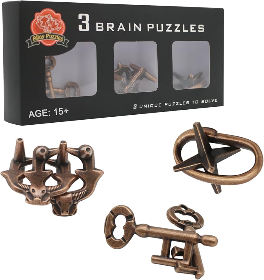 Alloy Brain Puzzle 3pk