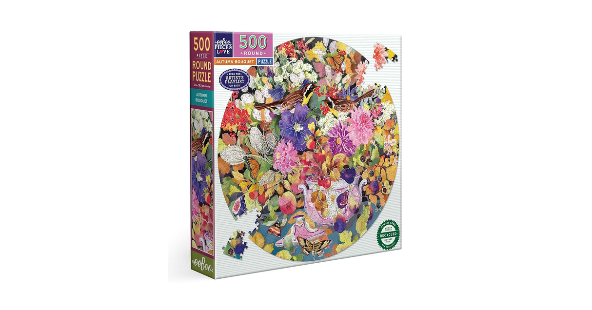Autumn Bouquet 500pc Round Puzzle
