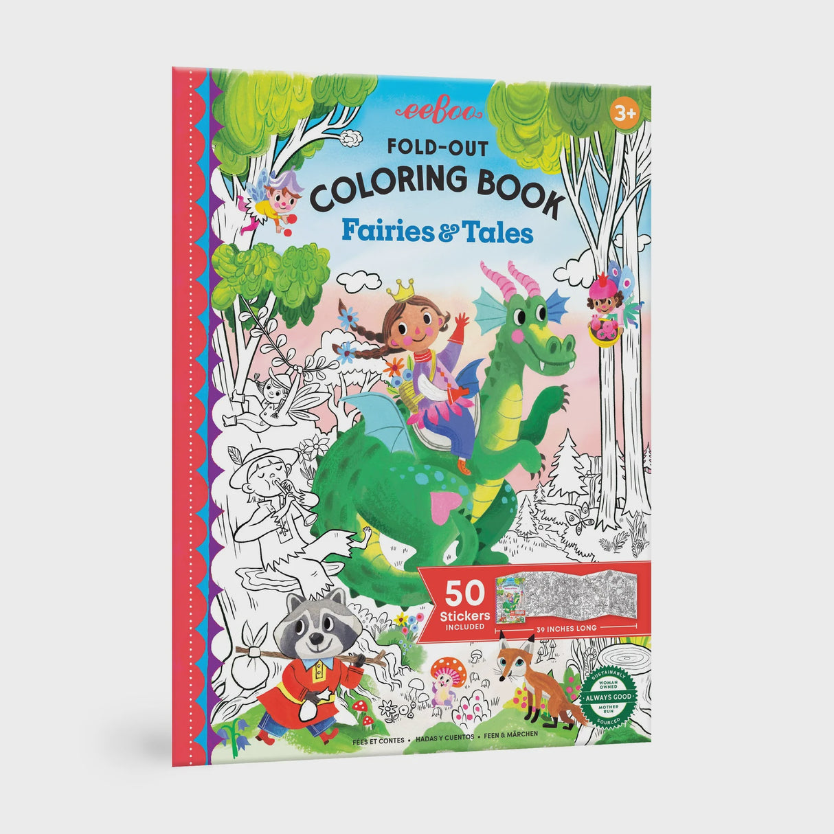 Fairies and Tales fold-out colouring book
