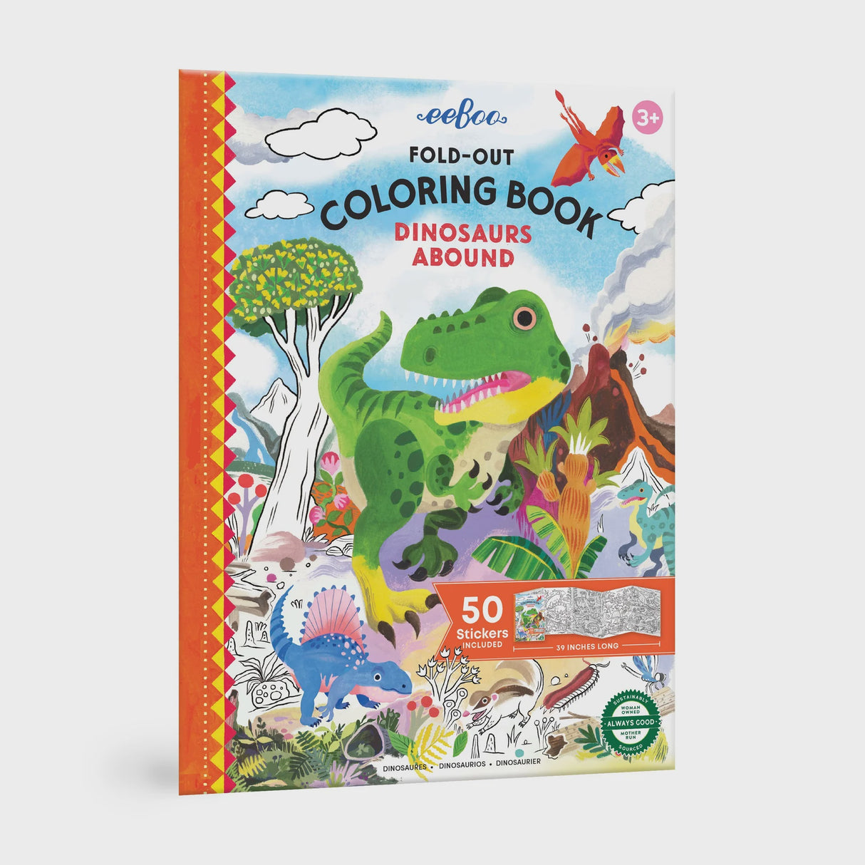 Dinosaurs Abound fold-out colouring book