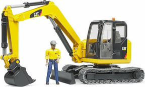Cat® Mini Excavator with worker