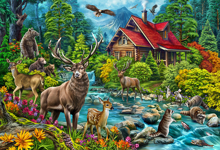 Red-Roofed Cabin puzzle (2000 pc)