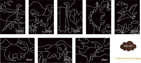 Scratch Art - Dinosaur Friends
