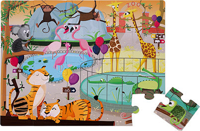 Tactile Puzzle "a Day At The Zoo"  20 Pcs