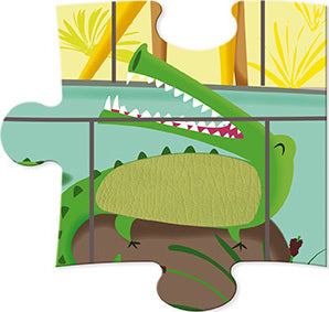 Tactile Puzzle "a Day At The Zoo"  20 Pcs