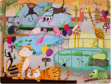 Tactile Puzzle "a Day At The Zoo"  20 Pcs