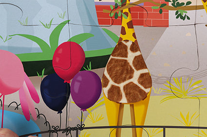 Tactile Puzzle "a Day At The Zoo"  20 Pcs
