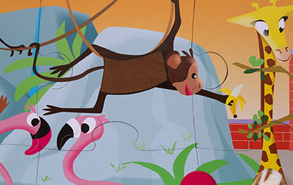 Tactile Puzzle "a Day At The Zoo"  20 Pcs