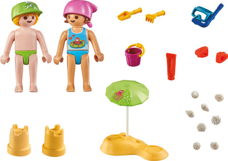 Playmobil Kids with sand castle