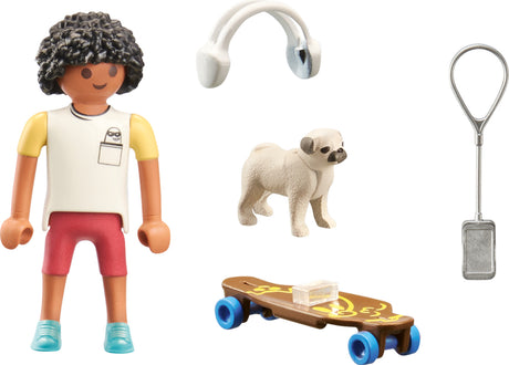 Skateboarder with Dog