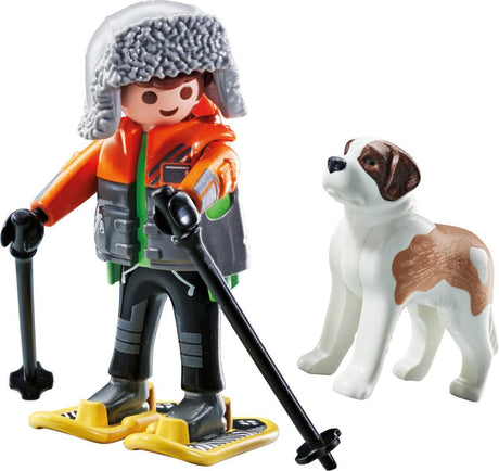 Hiker with Saint Bernard