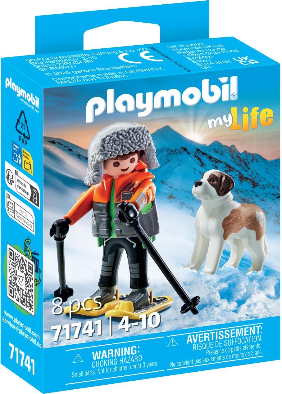 Hiker with Saint Bernard