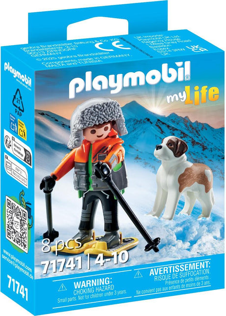 Hiker with Saint Bernard