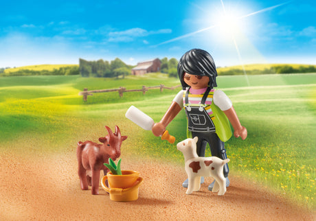 Woman with Goats