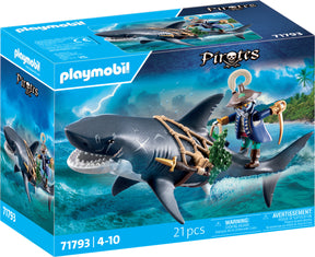 Giant Shark with Pirate