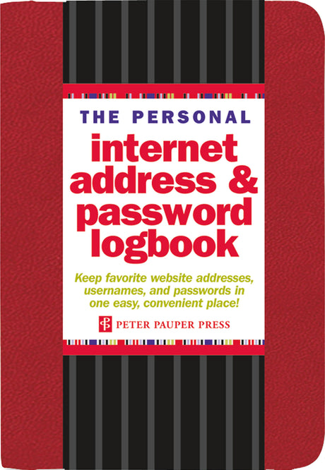 Red Internet Address & Password Logbook