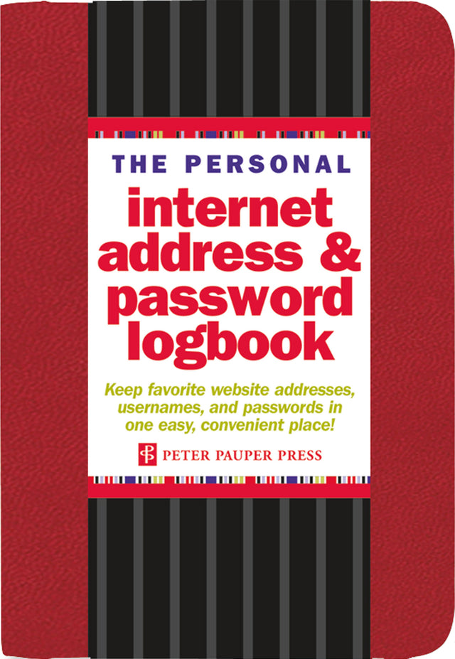 Red Internet Address & Password Logbook