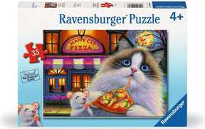 Happy Cat Pizza 35 Pc Puzzle