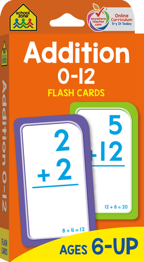 Addition 0-12 Flash Cards
