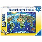 300pc World Landmarks Map