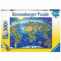 300pc World Landmarks Map