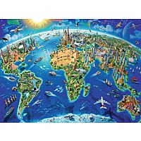 300pc World Landmarks Map