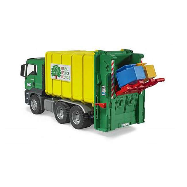 MAN Rear Loading Garbage Truck (Green) - The Granville Island Toy Company