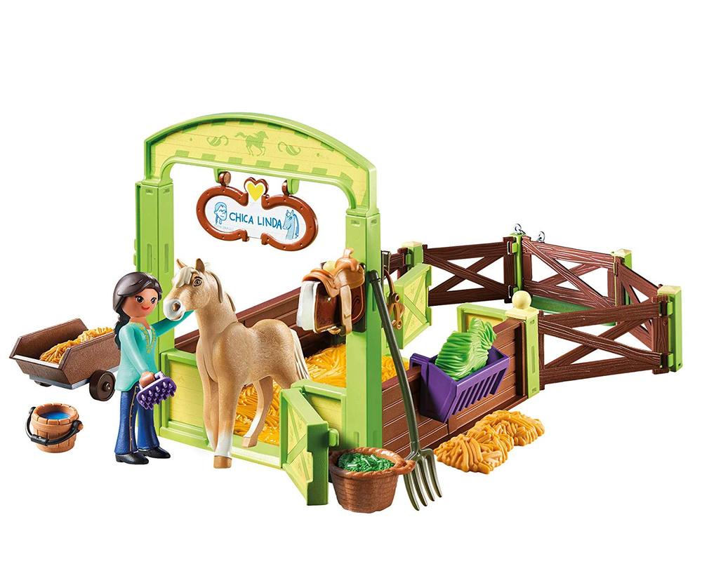 riding toy horse with stable