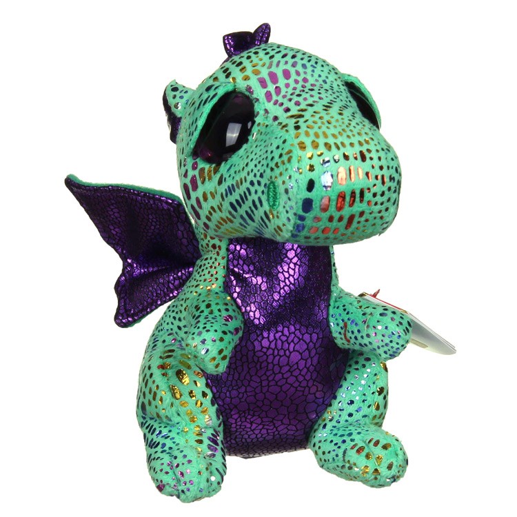 Ty Cinder Green Dragon Beanie Boo Medium - The Granville Island Toy Company